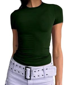 Fashion plain women t shirt soft cotton fabric lightweight material <b>round</b> neck short sleeve comfortable fit casual summer - Product Image 3