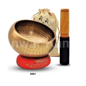 Martelé Or Grand Bol Chantant En Laiton Massif Fabriqué À La Main Méditation Pleine Conscience Yoga Guérison Spirituelle Et Soulagement Du Stress Son - Product Image 1