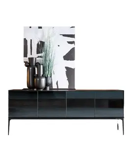 Chest of drawers in brown mirror doors Modern style with storage space Chest of drawers sideboard