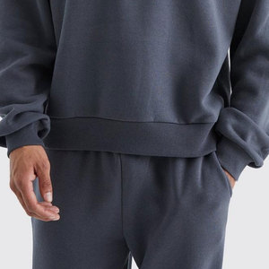 Chándales en relieve de dos piezas para hombre, moda informal de Color sólido, chándales de algodón de talla grande para hombre de diseño personalizado - Product Image 4