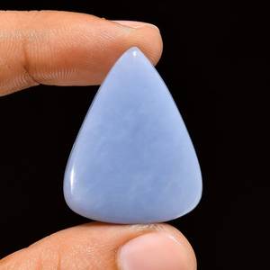 Cabochon de pierres précieuses d'angélite naturelle 100% avec pierre en forme de poire polie naturelle pour des utilisations multi-types à prix raisonnable OEM en vrac - Product Image 2
