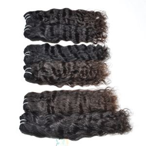 Extensions de cheveux humains vierges indiens 100% naturels, aspect naturel, bouclés, non traités, cuticules alignées, tissage chimique - Product Image 5