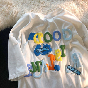 Vente en gros T-shirt surdimensionné coloré en 3d en coton 100% de haute qualité pour hommes T-shirt en mousse de sérigraphie T-shirt ample pour hommes - Product Image 2