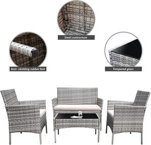 Ensemble de meubles de jardin en rotin résistant aux intempéries Homall 4 pièces - Product Image 2