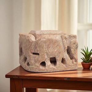 Porte-encens éléphant fabriqué à la main brûleur d'aromathérapie en stéatite sculpté pour la méditation parfum de maison décoratif religieux - Product Image 3