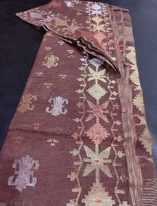 Exclusif Qualité Export Deshi Dhakai Jamdani Sharee pour Femme JAMDANI FABRIC Bleu ROUGE VERT Doré Bleu Ciel du Bangladesh - Product Image 6