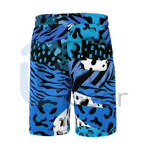 กางเกงขาสั้นออกกำลังกายขาสั้นผ้าโพลีเอสเตอร์สำหรับผู้ชายดีไซน์แบบลำลองมีสกรีนโลโก้ออกแบบได้ตามต้องการสำหรับฤดูร้อน - Product Image 4