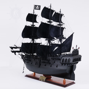 Maqueta de Barco Pirata Perla Negra, Réplica de Madera de Tamaño Mediano, Vitrina Náutica Abierta, Decoración para el Hogar, Letrero de Pared, Artesanía en Madera, Caja de Regalo - Product Image 4