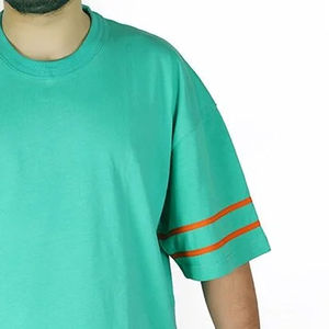 Camiseta Corta de Corte Cuadrado, Holgada, con Hombros Caídos, 100% Algodón, 250 g/m², Antiarrugas, para Hombre, Personalizable, Color Sólido en la Parte Delantera - Product Image 6