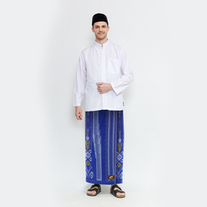 Vente en gros ATLAS Idaman Sarong musulman pour homme Indonesia Rayon Blue Premium Quality 125x105cm - Product Image 5