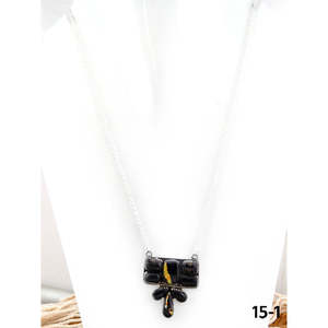 Collier artisanal du Sud-Ouest en argent sterling et Black Jack, objet de collection culturel - Product Image 1