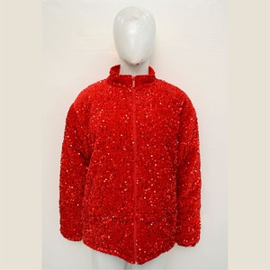 Veste en sequins unie pour femmes, mode d'hiver, tricotée, respirante, séchage rapide, brillante, scintillante, veste bomber de haute qualité - Product Image 1