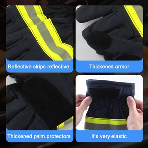Guantes de seguridad de algodón ignífugos Guantes de bombero antideslizantes con protección contra el calor y la radiación - Product Image 6
