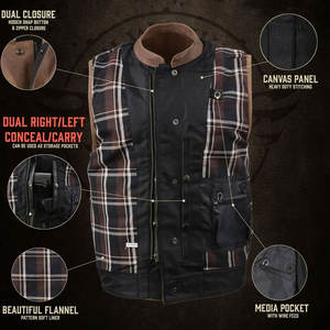 La mejor moda de moda para hombre, chaleco de cuero para motorista, ropa exterior de lona sin mangas, estilo callejero con parte superior transpirable - Product Image 6