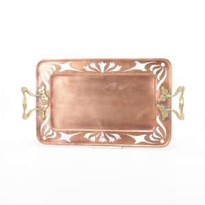 Plateau de service en cuivre de forme rectangulaire Offre Spéciale plateau de créateur fait main plateau décoratif en cuivre de dernière arrivée - Product Image 3