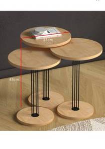 Table basse ronde en bois et métal de grande taille parfaite pour la décoration intérieure accessoire décor à la maison meubles de luxe meubles de maison - Product Image 4