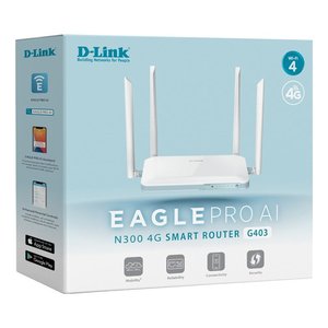 Modem <b>router</b> EAGLE PRO AI N300 4G Single Band Bianco e Azzurro G403 - Product Image 2