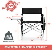 Chaise pliante Chaise de sport pour adultes avec table d'appoint pour plage ou camp Chaises de jardin de marque