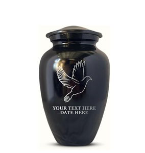 Personalized Custom Human Cremation Urn <b>for</b> Adult <b>Ashes</b> Men & Women Engraved Aluminum Urn with Name Date Urn Black Custom Size - Product Image 3
