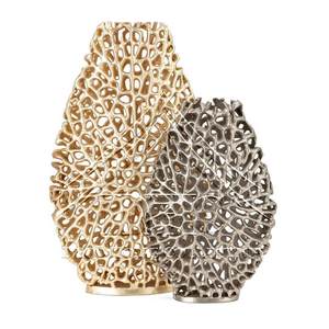 Vase à fleurs en aluminium doré au design moderne Décoration intérieure élégante et dessus de table pour occasion de mariage économique pour Noël - Product Image 3