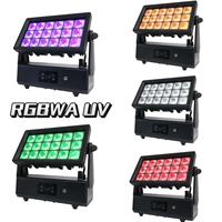 Extérieur IP65 18x20w Rgbwa Uv 6 en 1 alimenté par batterie Dmx sans fil LED ville couleur mur rondelle lumière bâtiment éclairage événement scène