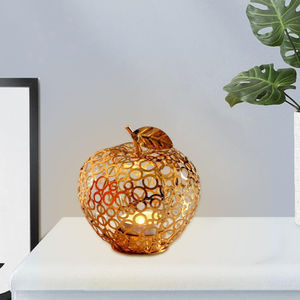 Soporte de luz de té de metal con recubrimiento de polvo dorado en forma de fruta perfecto para decoración de bodas elegante y uso de T-Light para eventos - Product Image 1