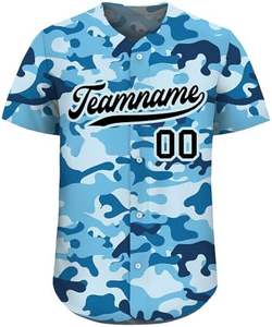 Camiseta de béisbol de camuflaje personalizada: nombre, nombre y número de equipo personalizado, camisa con botones de camuflaje para hombres, mujeres y jóvenes - Product Image 3