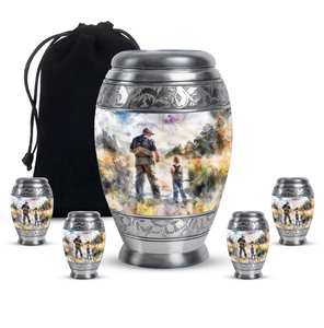 Father Child Fishing Scene Cremation Urn Custom Memorial <b>for</b> <b>Ashes</b> Keepsake Fishing Enthusiast Memorial Decorative Urn - Product Image 4