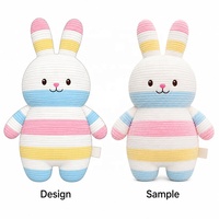 Jouets en peluche personnalisables 2026 de 12 pouces : Éléphant bleu, Lapin rose et blanc, Cochon rayé, Rhinocéros et Chat rayé pour événements festifs