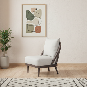 Cordola Modern Style Solid Wood <b>Wing</b> <b>Back</b> Adjustable <b>Arm</b> <b>Chair</b> Comfortable Seat Home Office School Living Room Bedroom Furniture - Product Image 1