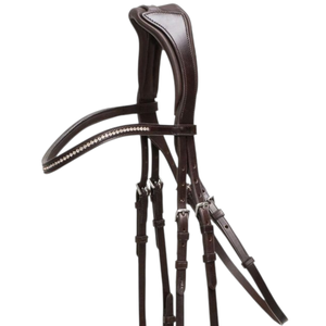 Bridon de dressage de haute qualité pour cavaliers, confort optimal, anatomique, avec bride et muserolle rembourrées, réglable - Product Image 4