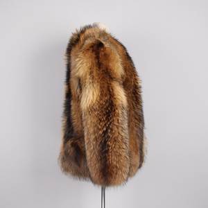 Manteau long en fourrure de raton laveur avec capuche volumineuse, imperméable, écologique, épais, vêtement d'extérieur de qualité supérieure, cuir Miden International - Product Image 5