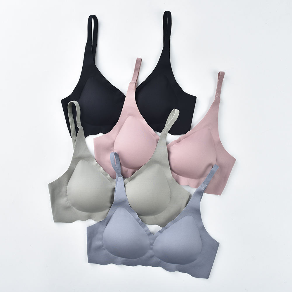 Silky Bras for Women No Underwire Floral Design Bralettes for Women No Show Lines Smoothing T Shirt Bra Ultra Soft