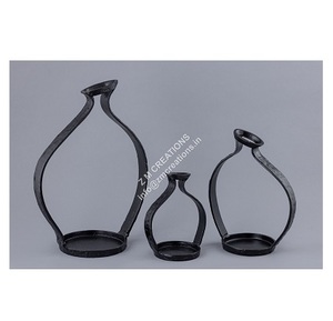 Black made Like <b>wire</b> Aluminium Set of 3 <b>Flower</b> Vases Wholesaler Suppliers Factory Direct Sales - Product Image 2