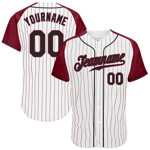 Camiseta de Béisbol Blanca y Roja con Rayas, Unisex, con Botones, Uniforme de Equipo, Transpirable, Ligera, Antihumedad y Antibacteriana - Product Image 1