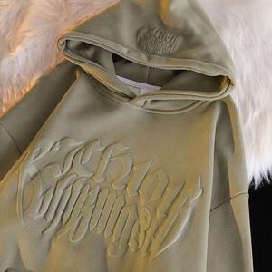 Sudadera con capucha bordada personalizada de alta calidad profesional, sudaderas con capucha en relieve transpirables ligeras para hombres - Product Image 2