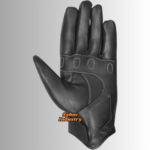 Gants de course en cuir de vachette noire avec écran tactile Protection des articulations Gants de course de moto pour motard - Product Image 3