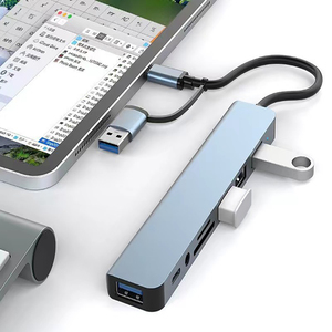 <span class=keywords><strong>Hub</strong></span> USB 3.0 et 2.0 8-en-1 à double connecteur 3.5mm <span class=keywords><strong>Audio</strong></span> PD Charging SD TF Multiport USB <span class=keywords><strong>Hub</strong></span> - Product Image 2