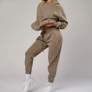 <b>Top</b> Selling Women <b>Winter</b> Oversized Hoodies 100% Cotton Breathable Lightweight Drop Shoulder Streetwear Pullover Style Custom - Product Image 2