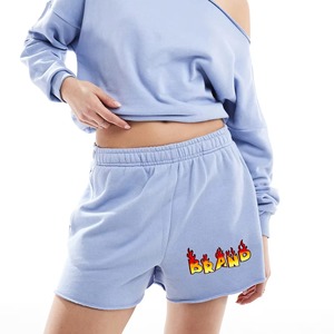 Short de planche 100% coton personnalisé OEM coupe régulière poids lourd 180gsm respirant séchage rapide taille élastique tenue décontracté d'été - Product Image 1