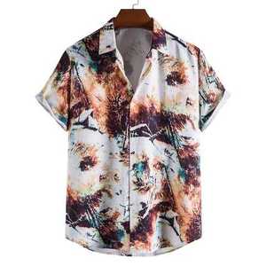 Chemises hawaïennes à manches courtes pour hommes, taille Plus, boutons vers le bas, plage T-Shirts d'été coton lin Vintage chemises amples - Product Image 5