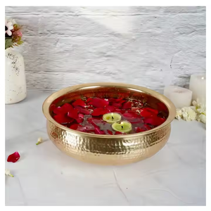 ถาดกลมทำจากอลูมิเนียมแบบทุบเหมาะสำหรับตกแต่งในร่มกลางแจ้งตกแต่งบ้านและเทศกาล - Product Image 1