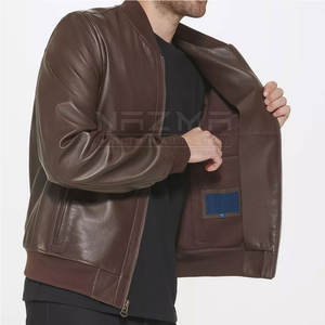 Veste d'hiver pour hommes avec logo personnalisé de haute qualité Veste en cuir à la mode avec tissu en toile Vêtements de qualité supérieure - Product Image 2