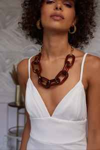 Collier en résine multicolore de haute qualité Bijoux de mode pour femmes de l'Inde Look tendance Collier en résine fait main - Product Image 2