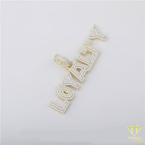 Hip Hop Bling diamante estilo rodio plateado plata Iced carta colgante encanto joyería hecha a mano - Product Image 4