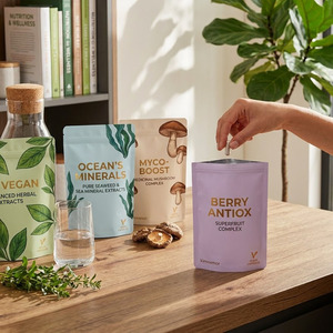Bolsa Ecológica Personalizada con Impresión Digital, Embalaje Sostenible y Reciclable, Bolsa de Pie con Acabado Suave para Suplementos Dietéticos - Product Image 4