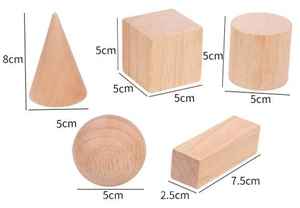 Ensemble de 10 solides géométriques en bois, formes 3D |   Jouet éducatif d'apprentissage des mathématiques Montessori |   Fournisseur OEM - Product Image 5