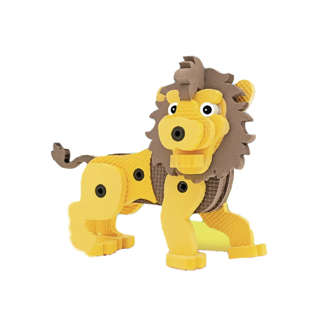 Malaysia In Stock Ready For Export OEM DIY Play Foam Lion Colorful Waterproof Blocks   Model Building Toys For Kids Play Learn