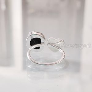 Joyería de piedra en bruto Anillo de mujer Piedra preciosa de Esmeralda natural Anillo de corazón de piedra natal Joyería de Navidad Anillo de plata esterlina 925 - Product Image 5