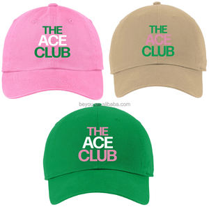 Pink Green 'Ace Clue' Alpha Sorority Baseball Hat Club Series Ropa para mujer Sombrero de golf con correa ajustable - Product Image 1